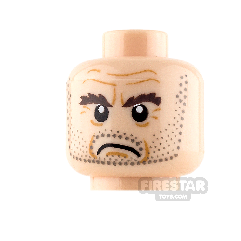LEGO Mini Figure Heads - Stubble and Frown