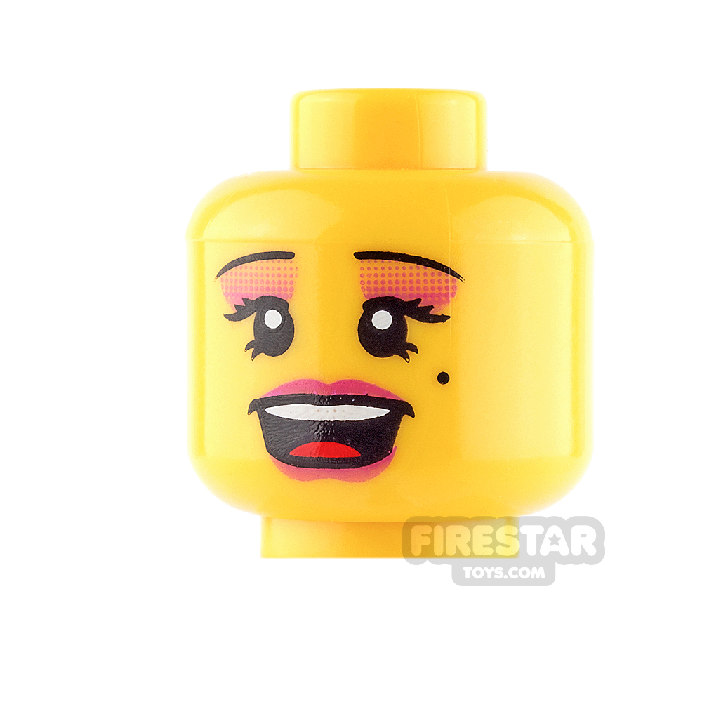 LEGO Mini Figure Heads - Pink Lips and Eye Shadow