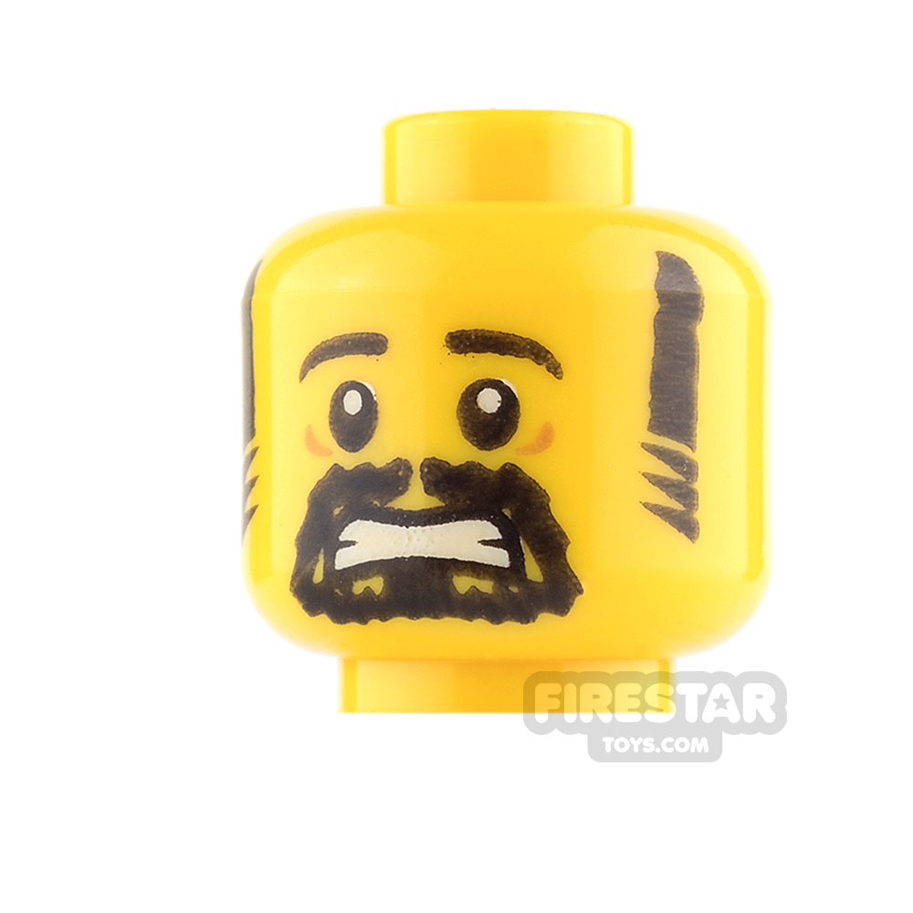 LEGO Mini Figure Heads - Scared with Sideburns and Goatee 