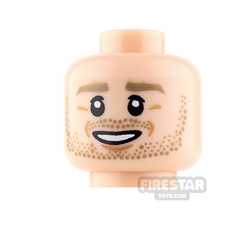 LEGO Mini Figure Heads - Dark Tan Eyebrows and Stubble