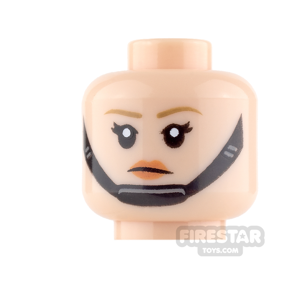 LEGO Mini Figure Heads - Female Imperial Officer - Neutral / Angry LIGHT FLESH