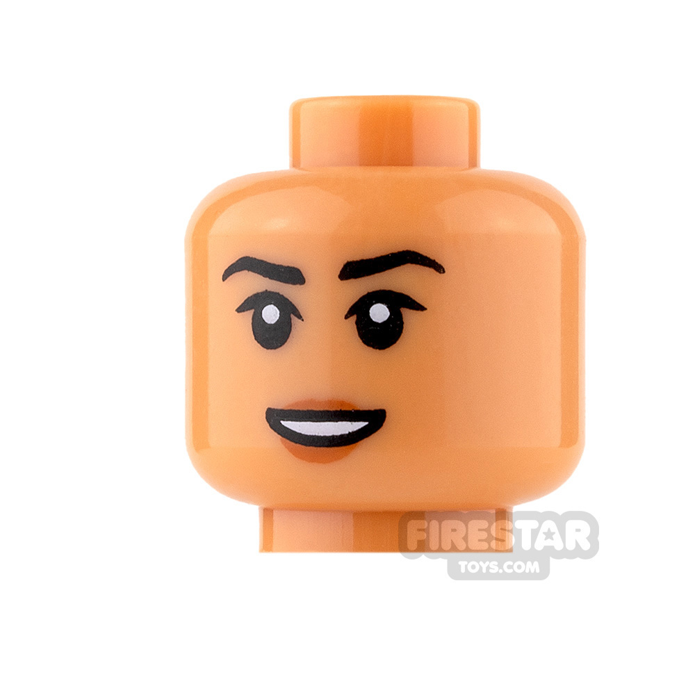 LEGO Minifigure Heads Grin with Black Eyebrows FLESH
