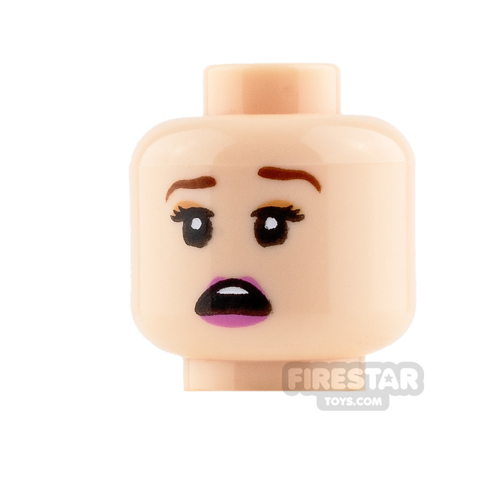 LEGO Mini Figure Heads - Closed Eyes Smile and Scared LIGHT FLESH
