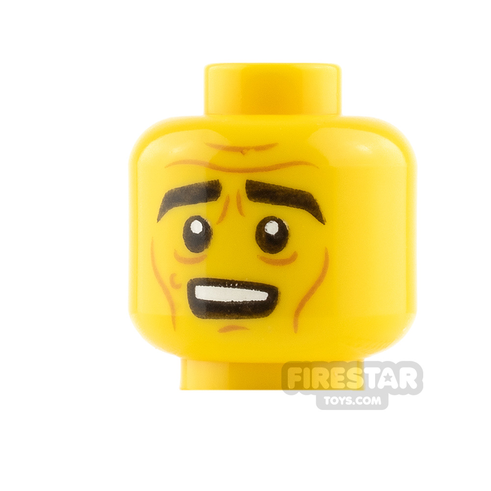 LEGO Mini Figure Heads - Angry and Nervous YELLOW