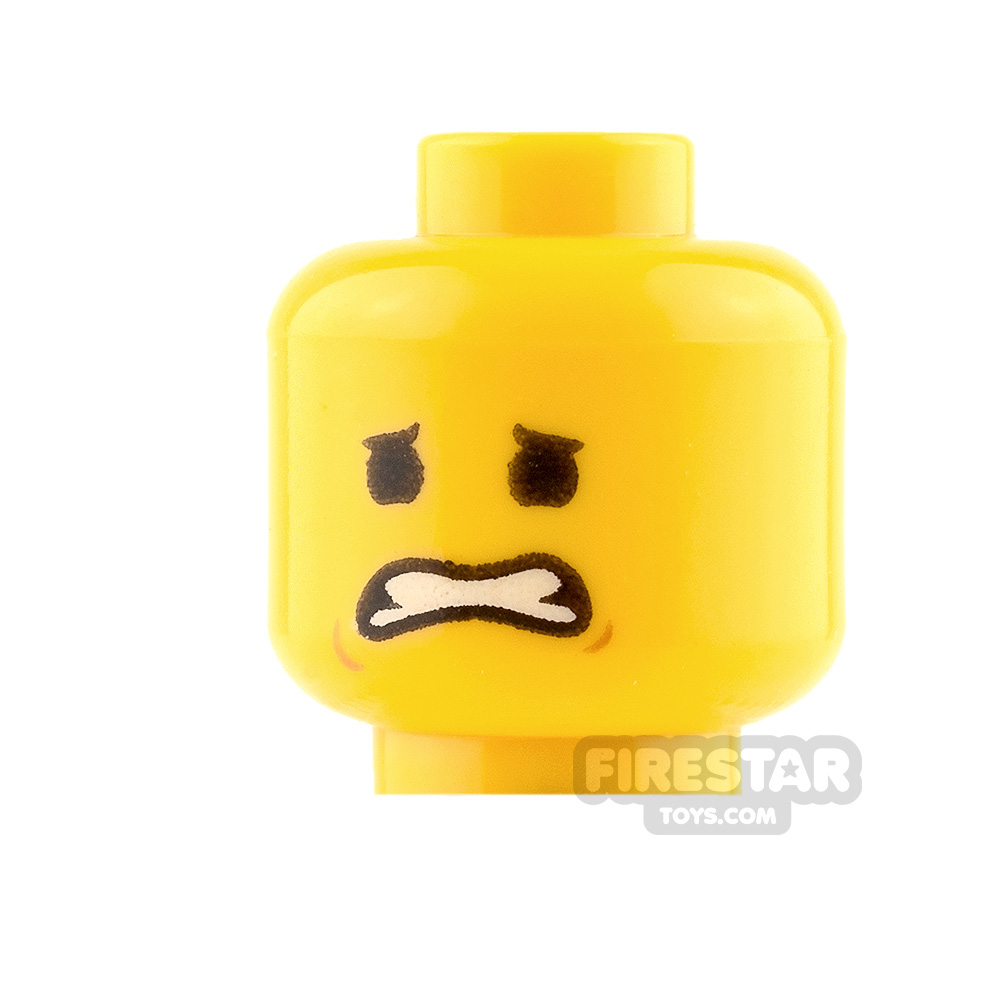 LEGO Minifigure Heads Open Smile and Scared YELLOW