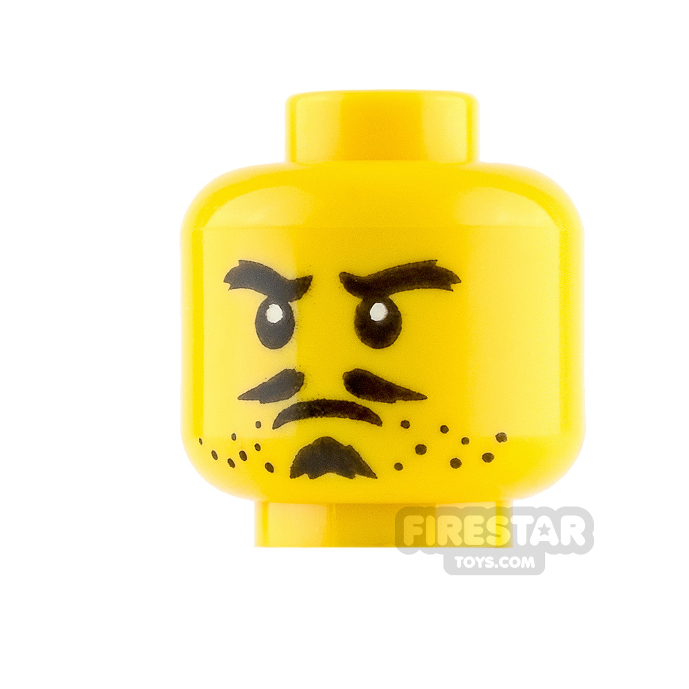 LEGO Mini Figure Heads Pencil Moustache YELLOW