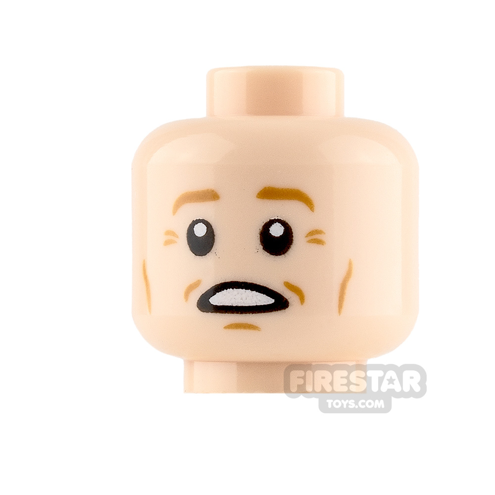 LEGO Mini Figure Heads Smile and Scared LIGHT FLESH