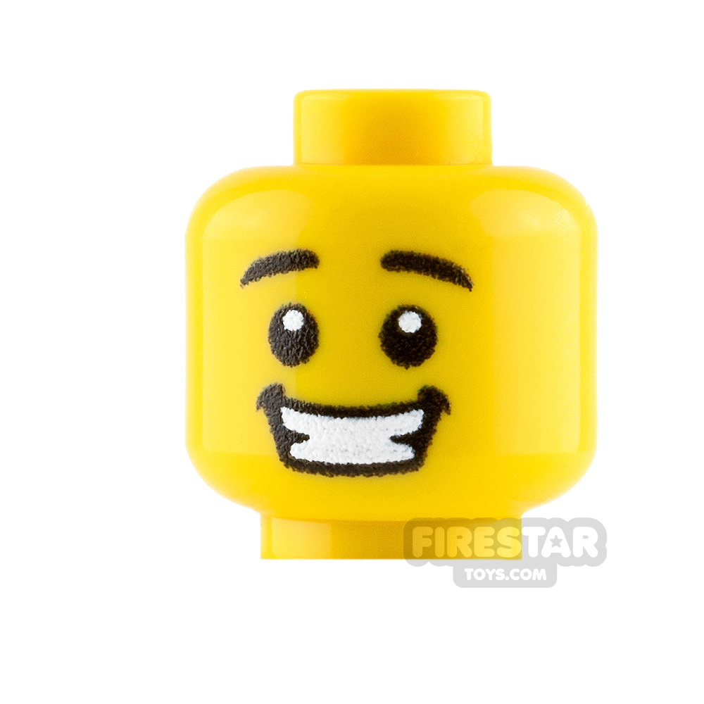 Custom Minifigure Heads Cheerful Grin 