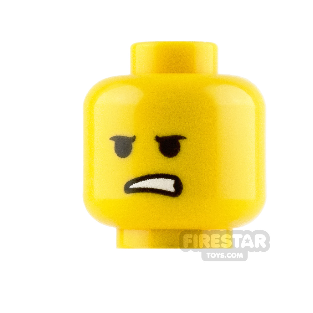 LEGO Minifigure Heads Angry YELLOW