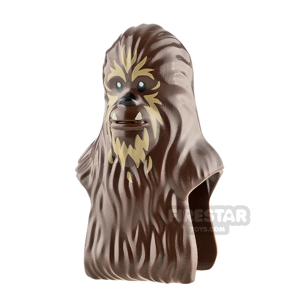 LEGO Minifigure Head SW Wookiee Dark Tan Fur