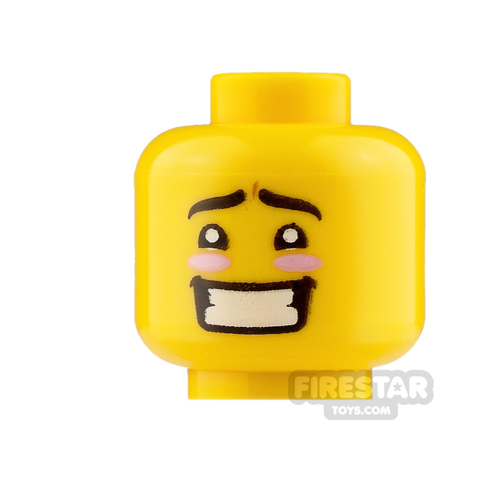 LEGO Mini Figure Heads Open Grin and Embarrassed