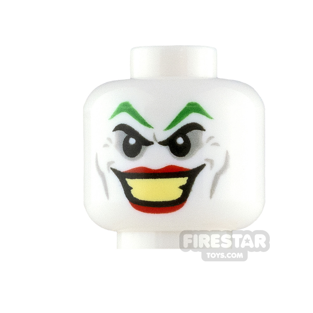 LEGO Minifigure Heads The Joker Smile and Disgusted WHITE