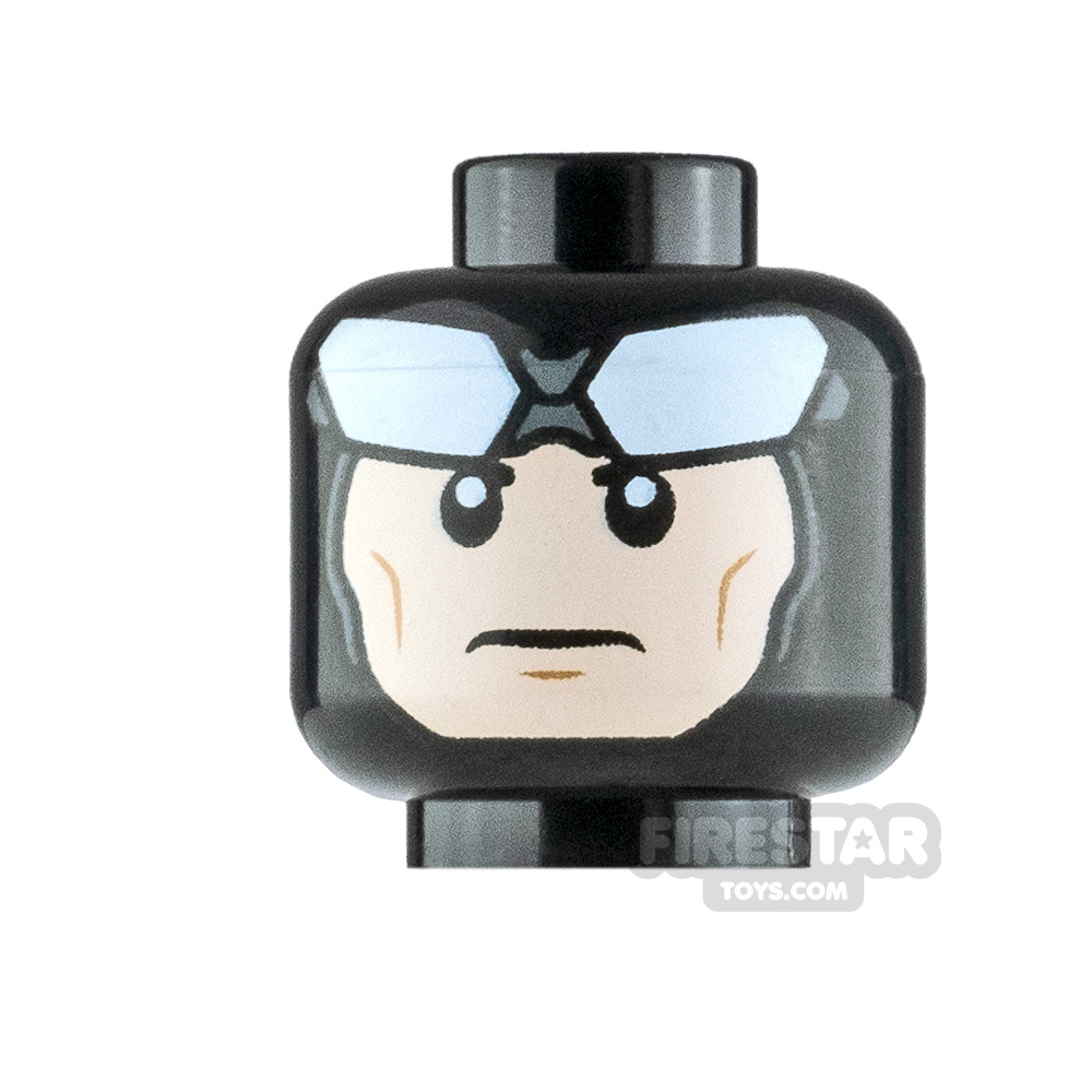LEGO Minifigure Heads Batman Neutral and Grin BLACK