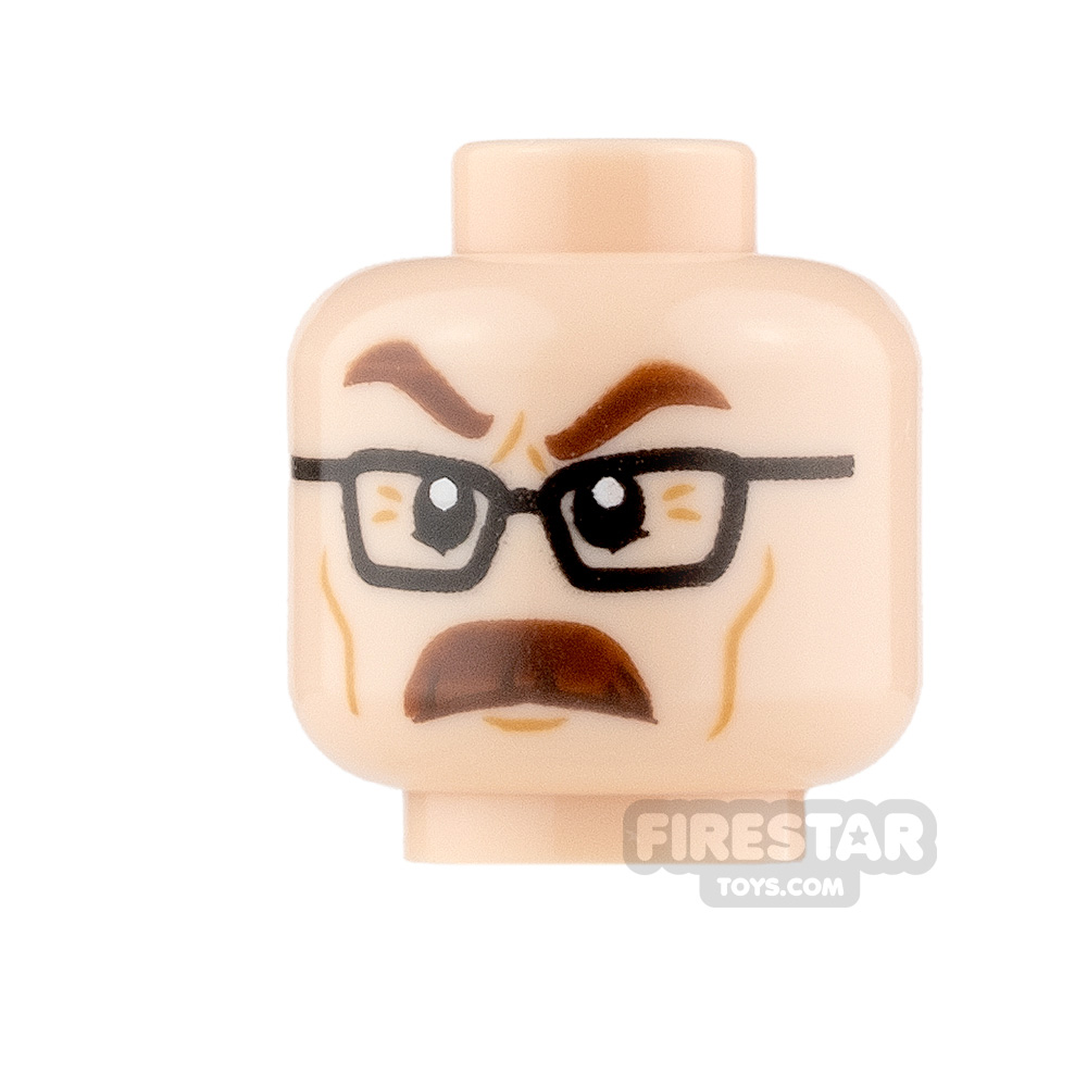 LEGO Minifigure Heads Moustache Smile and Angry