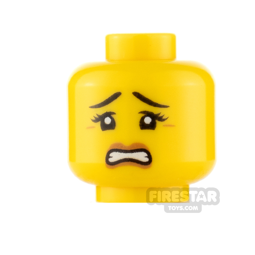 LEGO Minifigure Heads Scared with Gritted Teeth