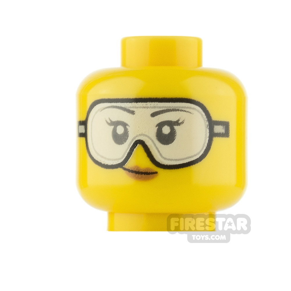 LEGO Minifigure Heads Smile / Safety Goggles YELLOW