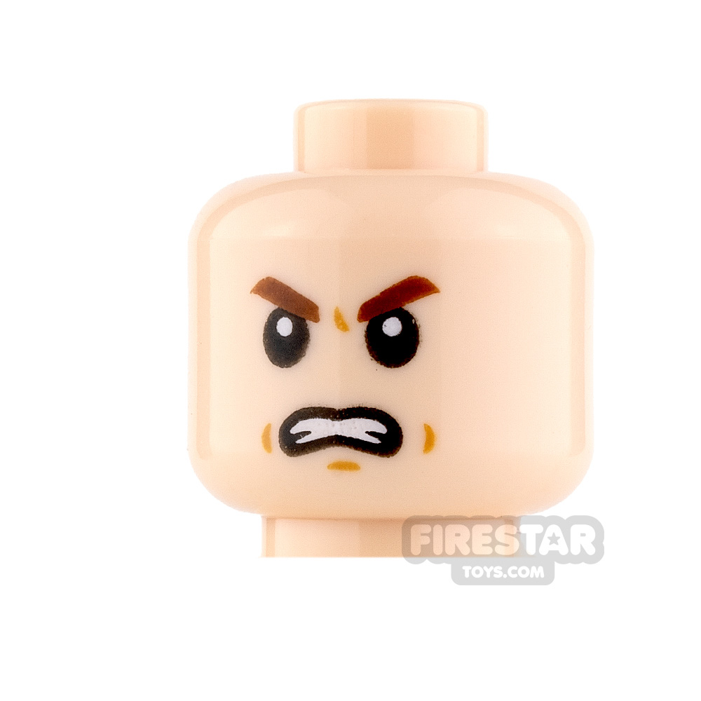 LEGO Mini Figure Heads - Curious and Angry LIGHT FLESH