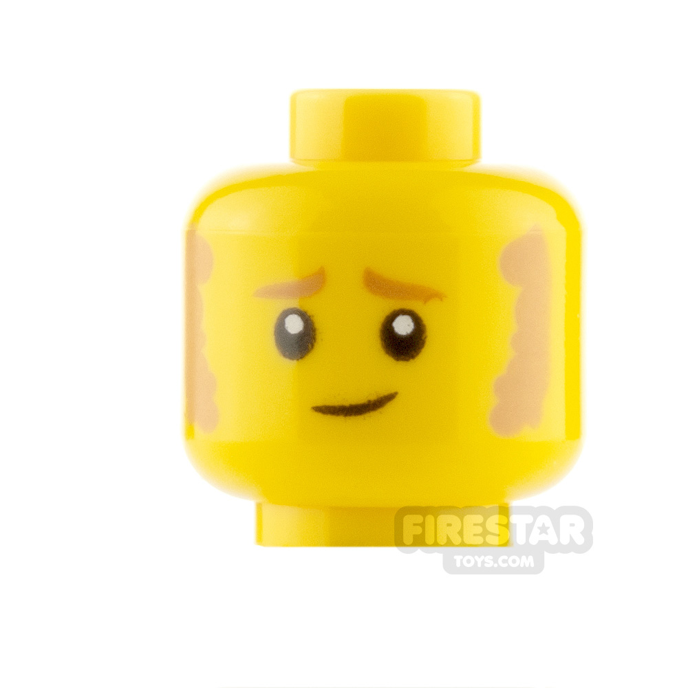 LEGO Minifigure Heads Worried with Sideburns