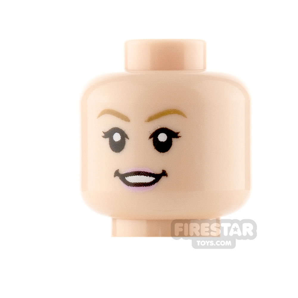 LEGO Minifigure Heads Pink Lips Smile and Neutral LIGHT FLESH
