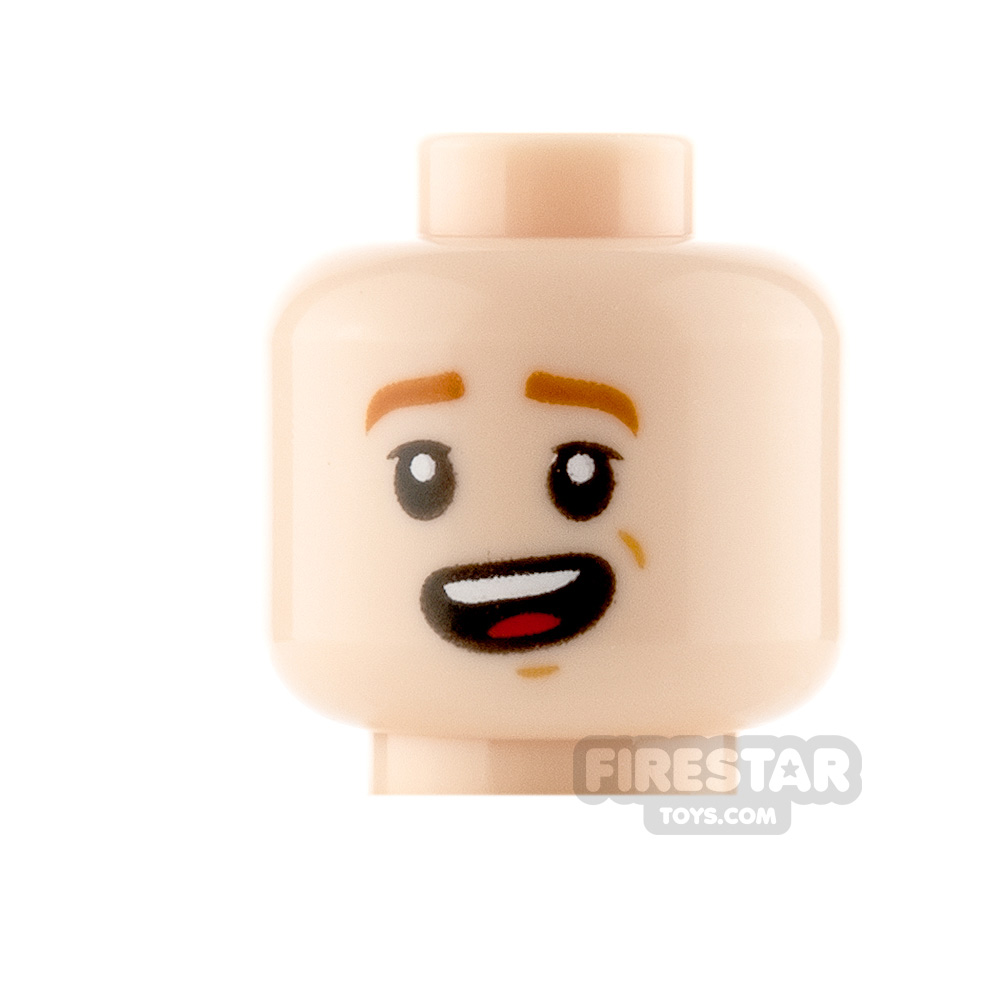 LEGO Minifigure Heads Lopsided Smile and Grin LIGHT FLESH