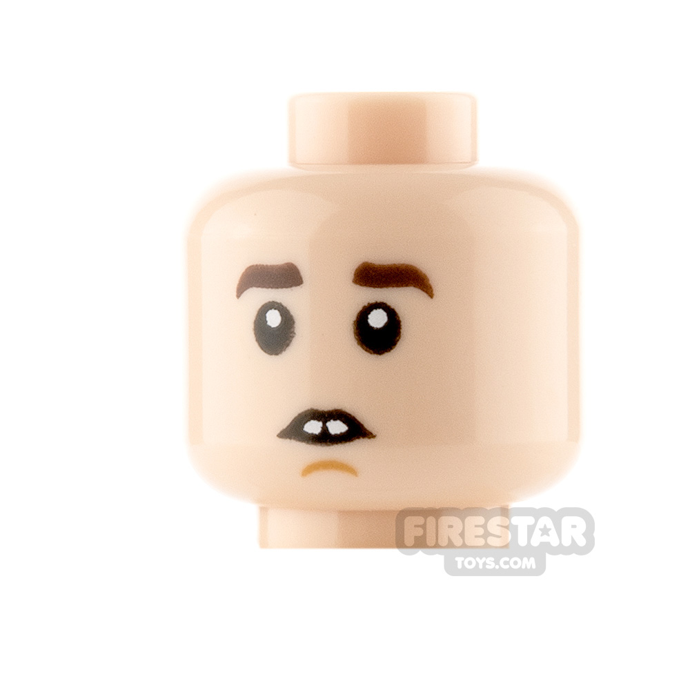 LEGO Minifigure Heads Scared and Worried LIGHT FLESH