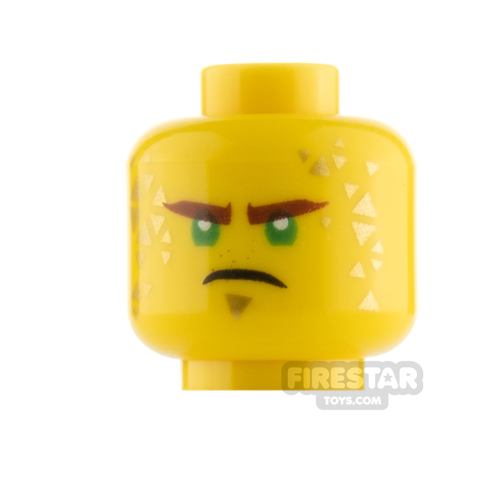 LEGO Minfigure Heads Green Eyes and Gold Triangles