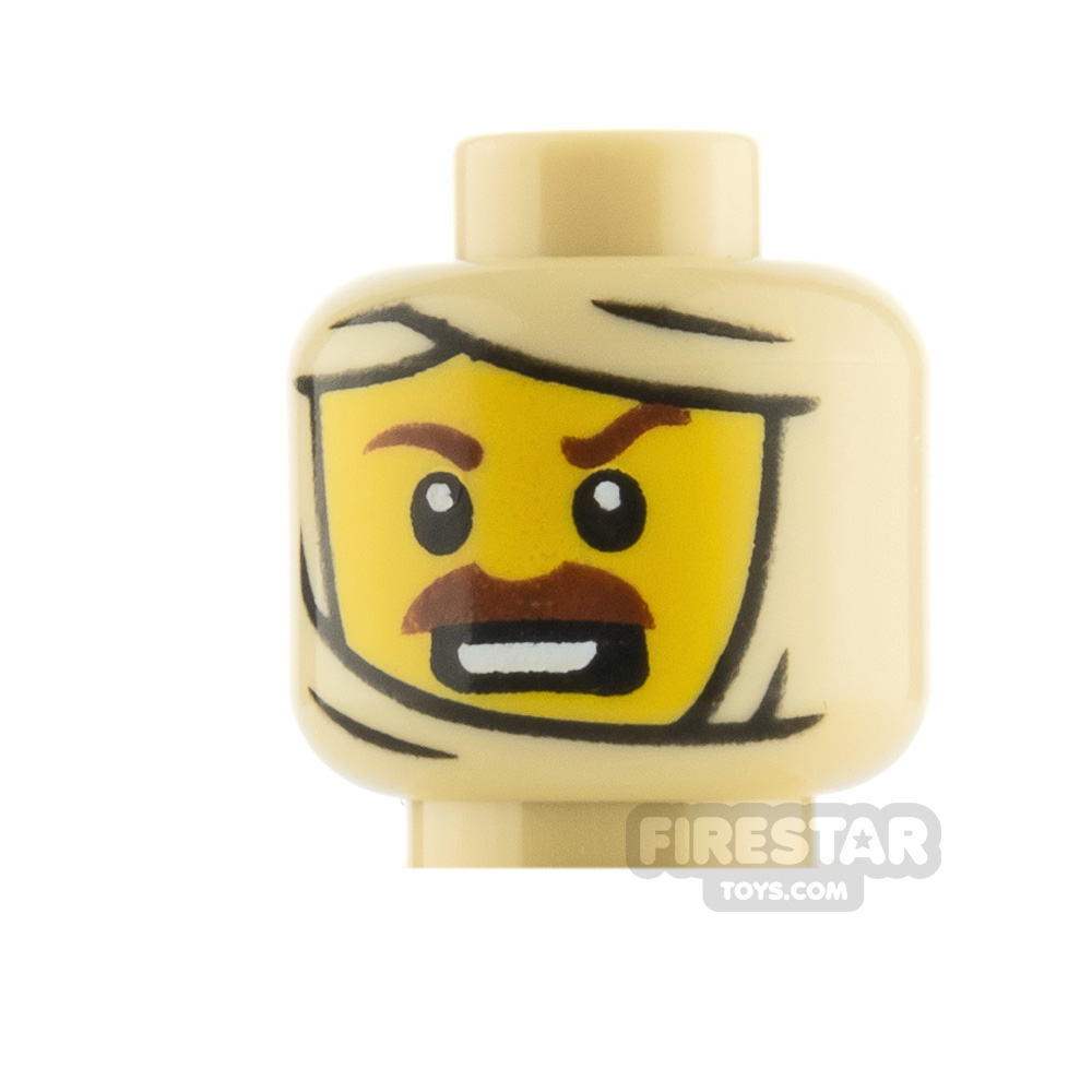 LEGO Minfigure Heads Moustache and Mummy Wrapping