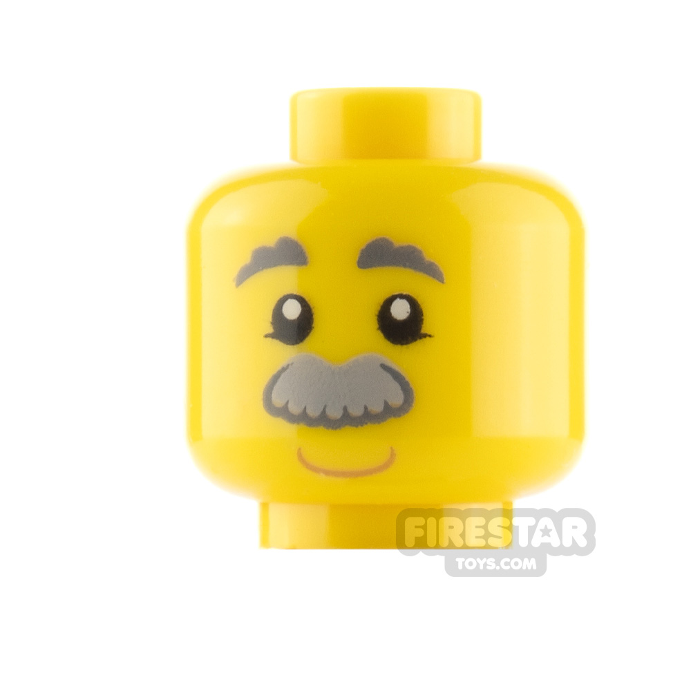 LEGO Minifigure Heads Bushy Moustache Neutral and Licking Lips