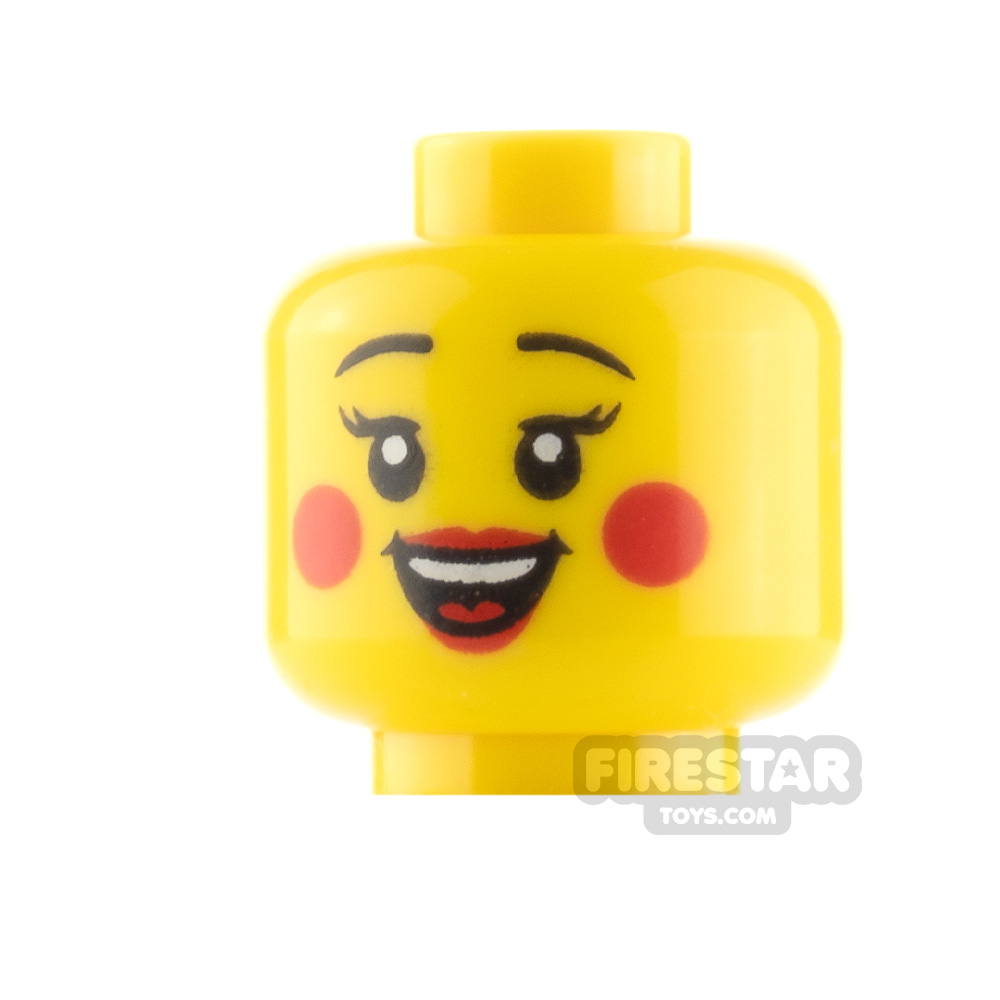LEGO Minifigure Heads Cheek Circles Closed and Open Smile