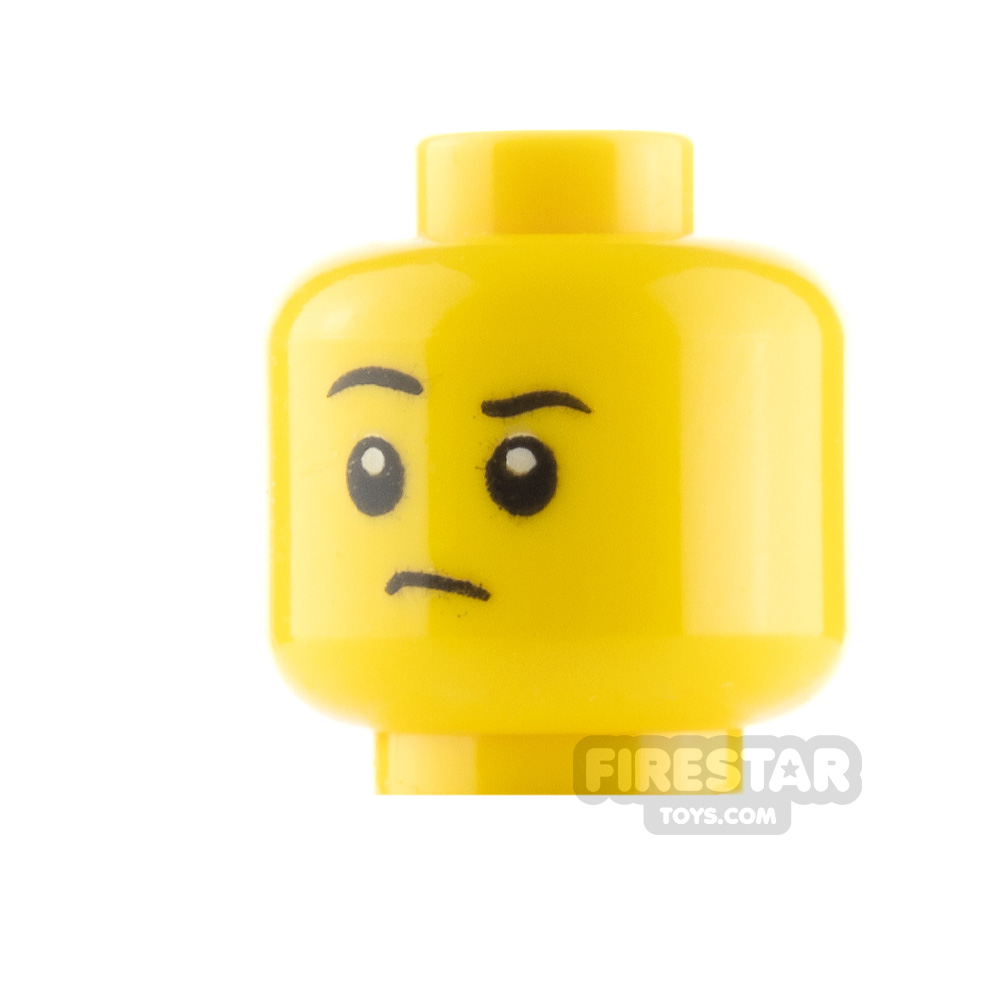 LEGO Minifigure Heads Serious and Eyes Closed YELLOW