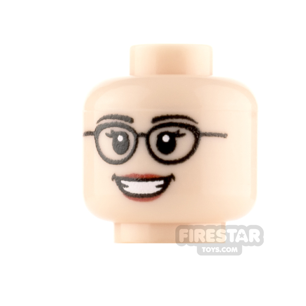 Custom Mini Figure Heads Smile With Glasses Female 