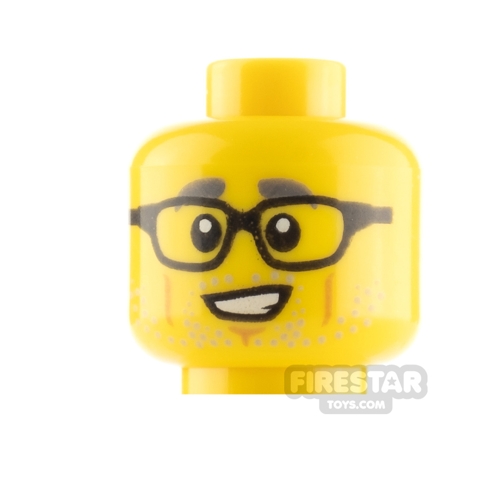 LEGO Minifigure Heads Glasses and Stubble YELLOW