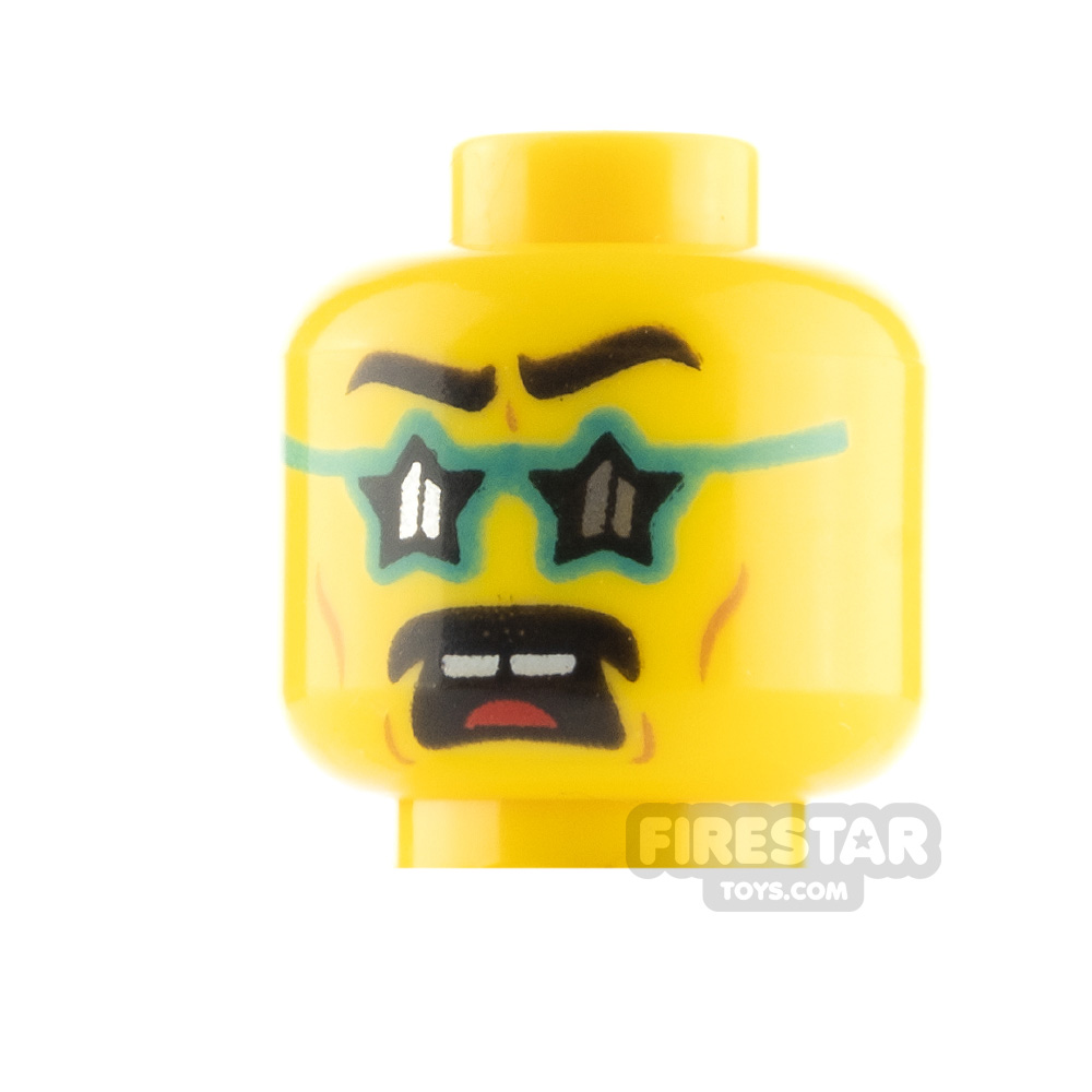 LEGO Minifigure Heads Star Glasses Smile and Scared YELLOW