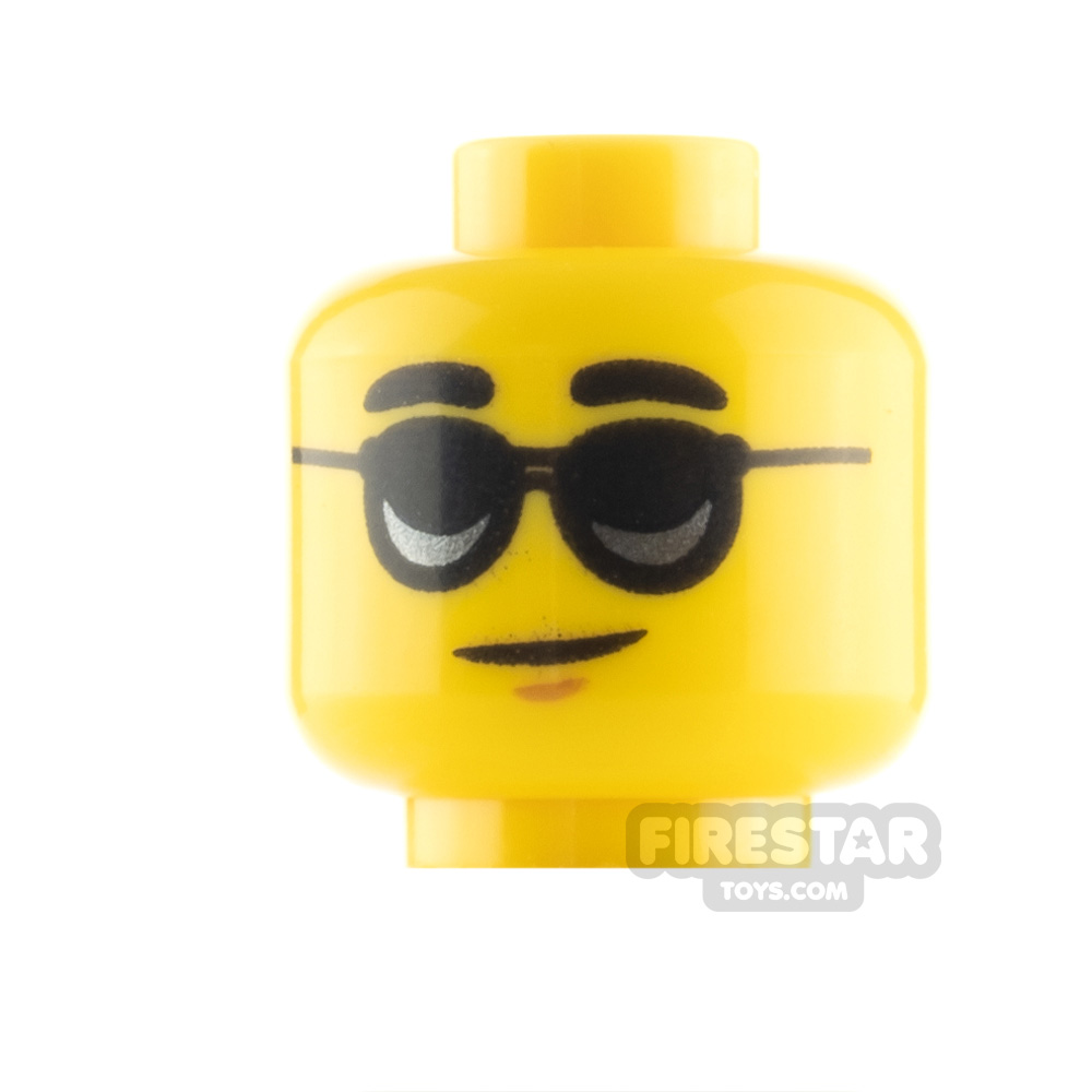 LEGO Minifigure Heads Sunglasses and Lopsided Grin YELLOW