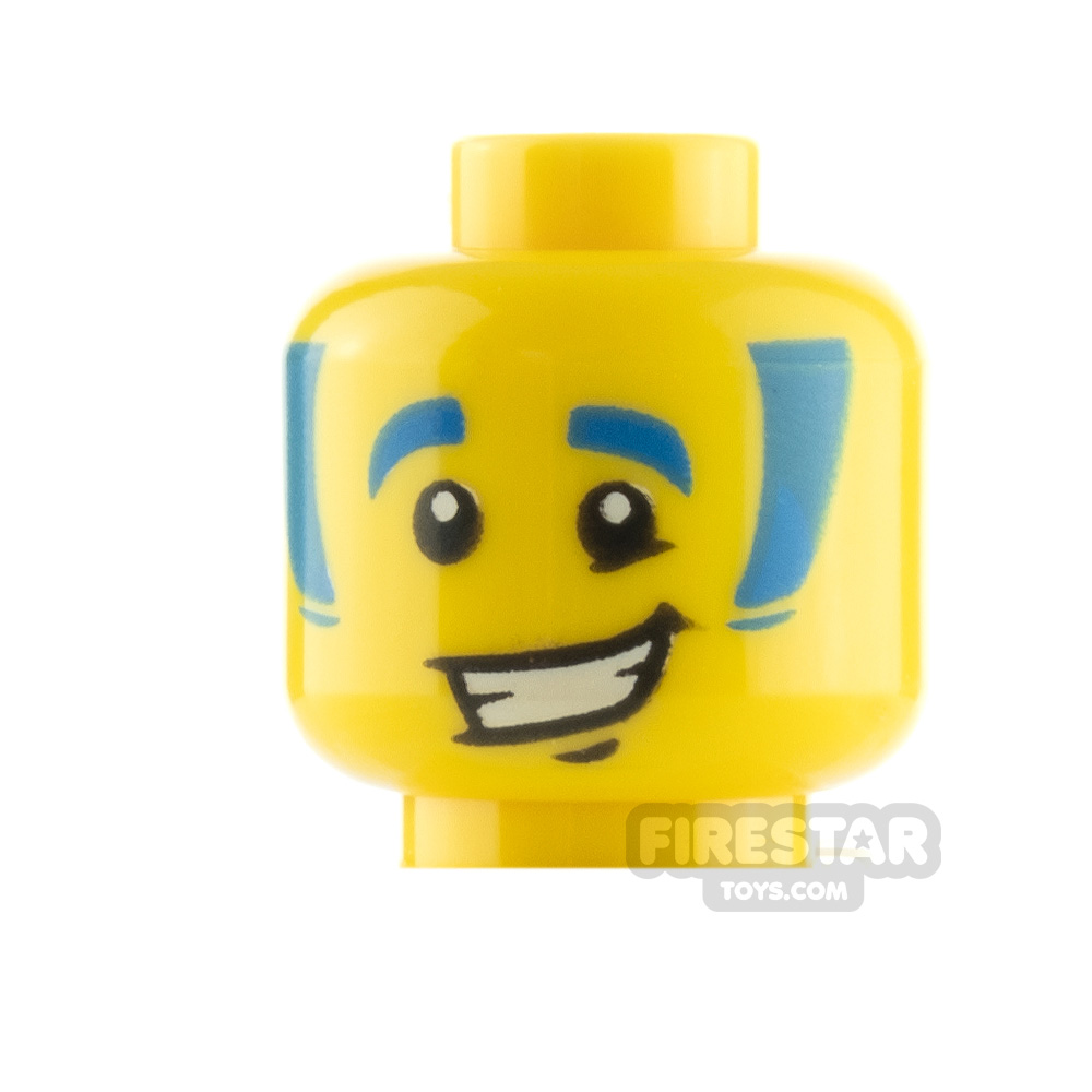LEGO Minifigure Heads Sideburns and Lopsided Grin YELLOW