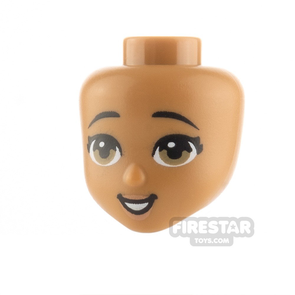 LEGO Friends Minifigure Heads Tan Eyes and Open Mouth