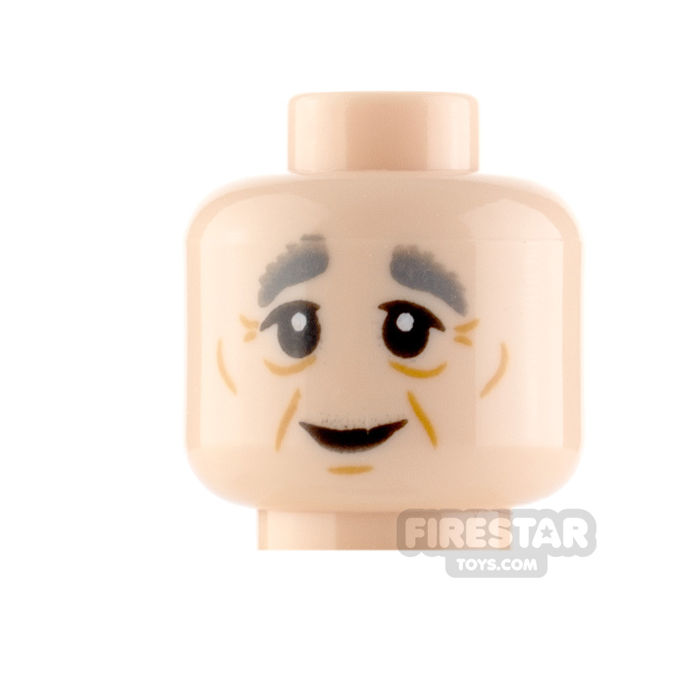 LEGO Minifigure Head Wrinkles Smile and Whistling LIGHT FLESH