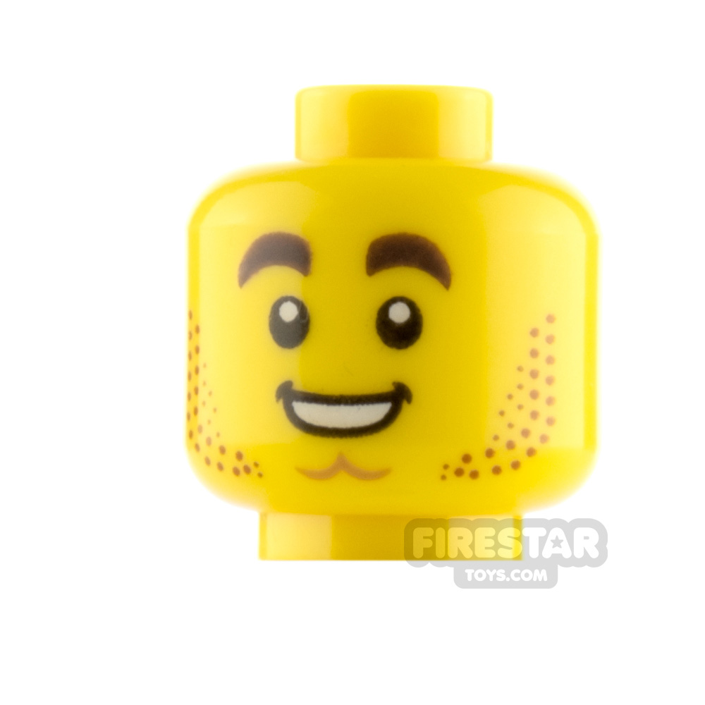 LEGO Minifigure Heads Angry Scowl with Tongue and Smile YELLOW