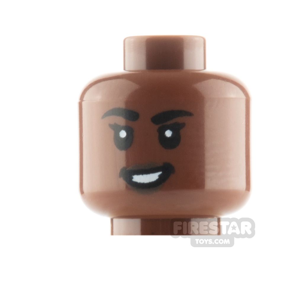 LEGO Minifigure Heads Smile and Serious REDDISH BROWN
