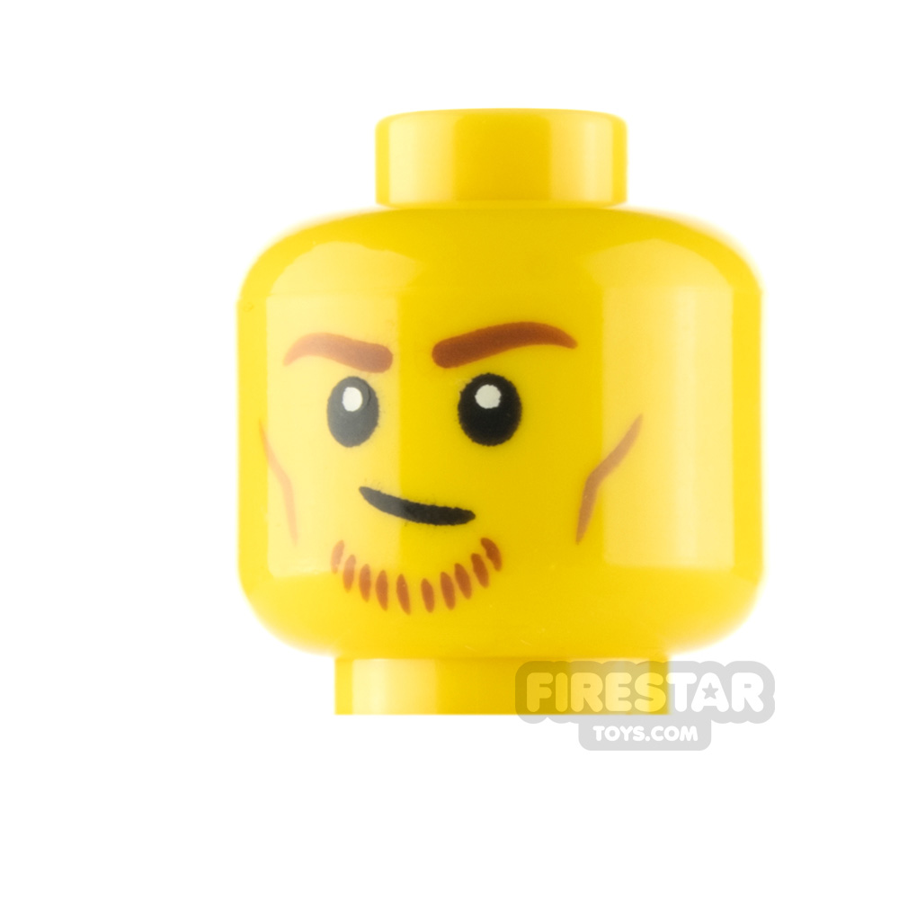 LEGO Minifigure Head Orange Eyebrows and Chin Whiskers YELLOW