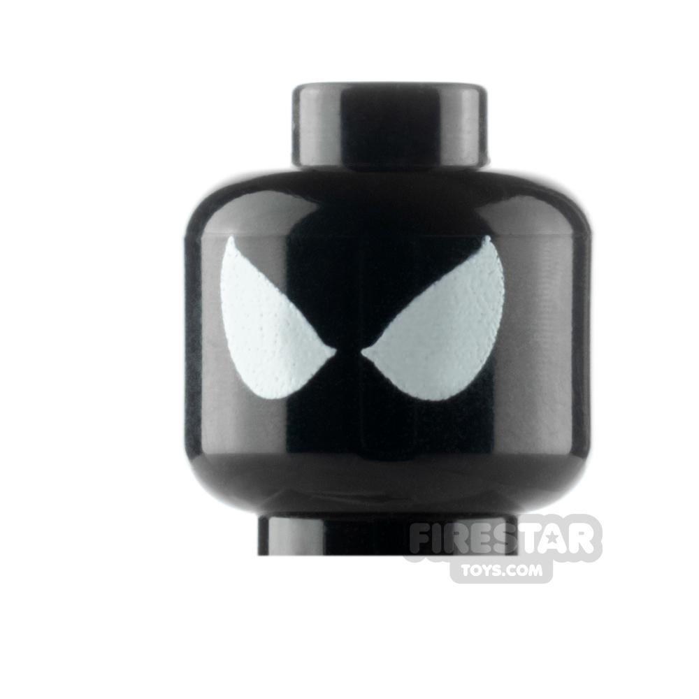 Custom Minifigure Head Classic Symbiote BLACK