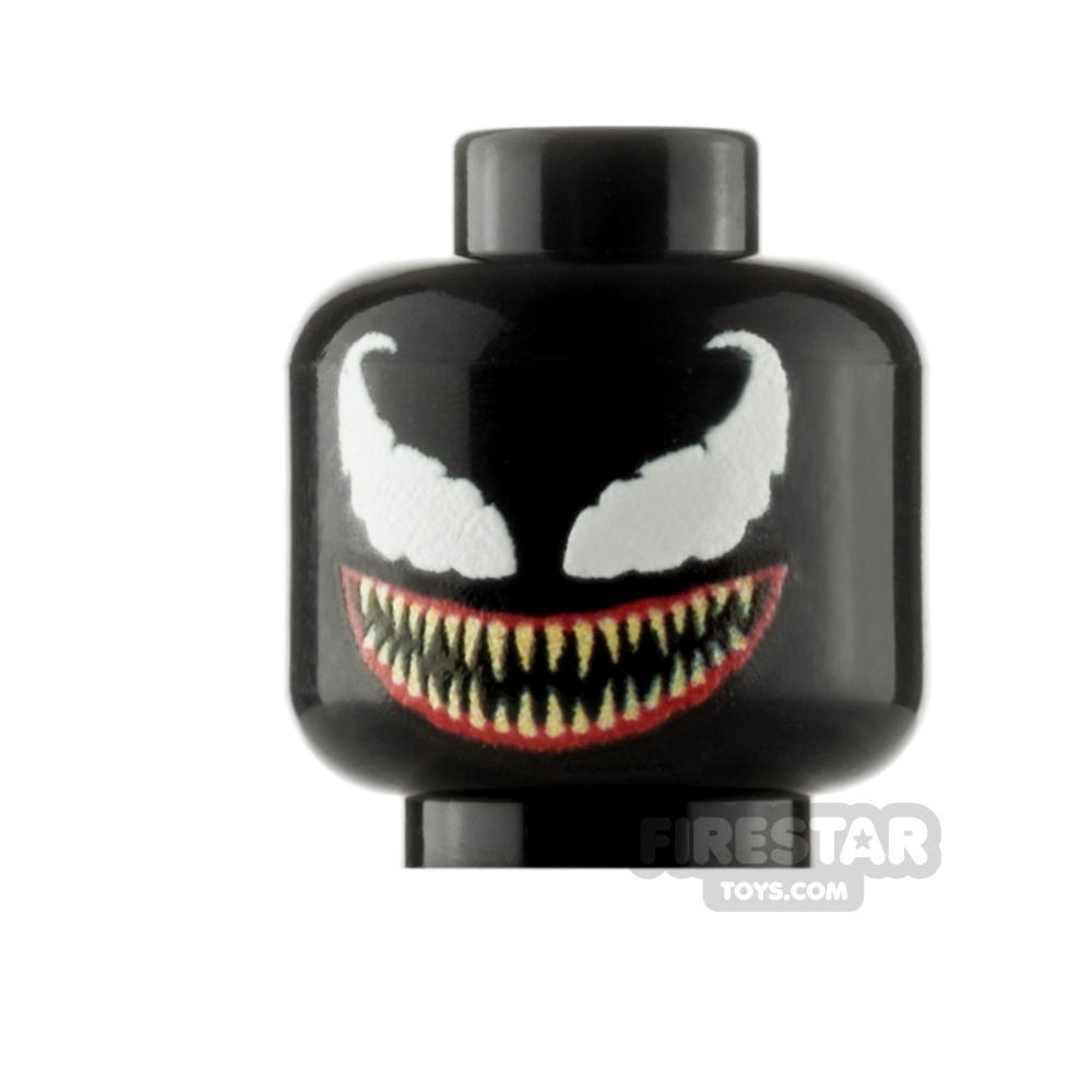 Custom Minifigure Head Venom BLACK
