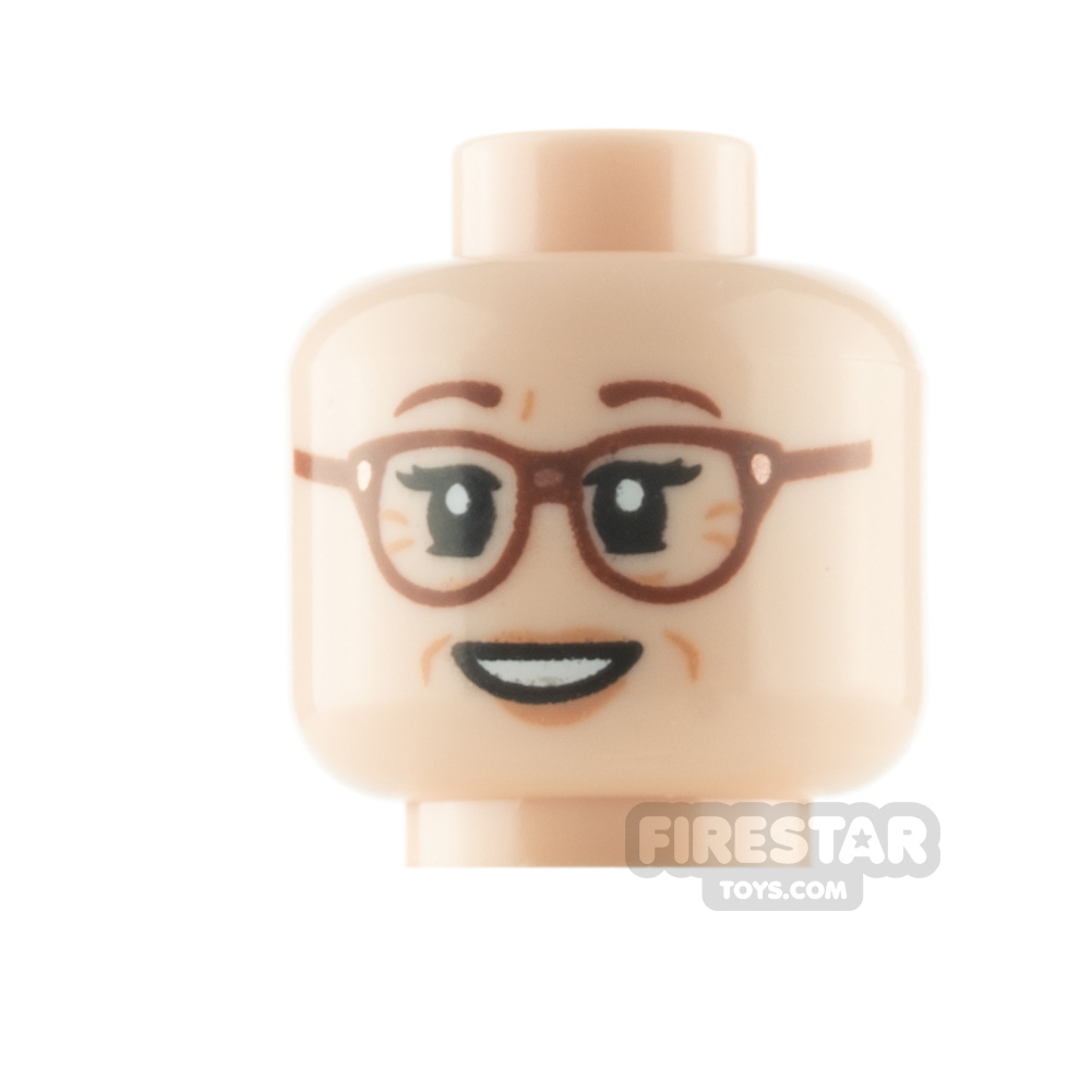 LEGO Minifigure Head Glasses Smile and Grin LIGHT FLESH