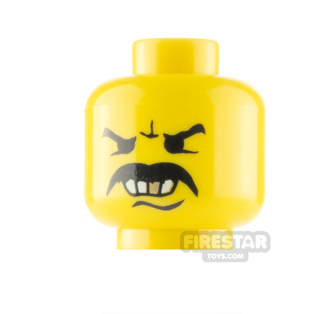 LEGO Minifigure Head Moustache and Gold Tooth YELLOW