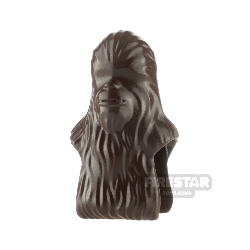 LEGO Minifigure Head SW Wookiee Unprinted DARK BROWN