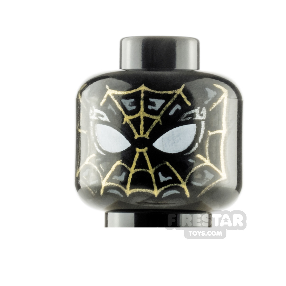 LEGO Minifigure Head Spider-Man Black and Gold Suit BLACK