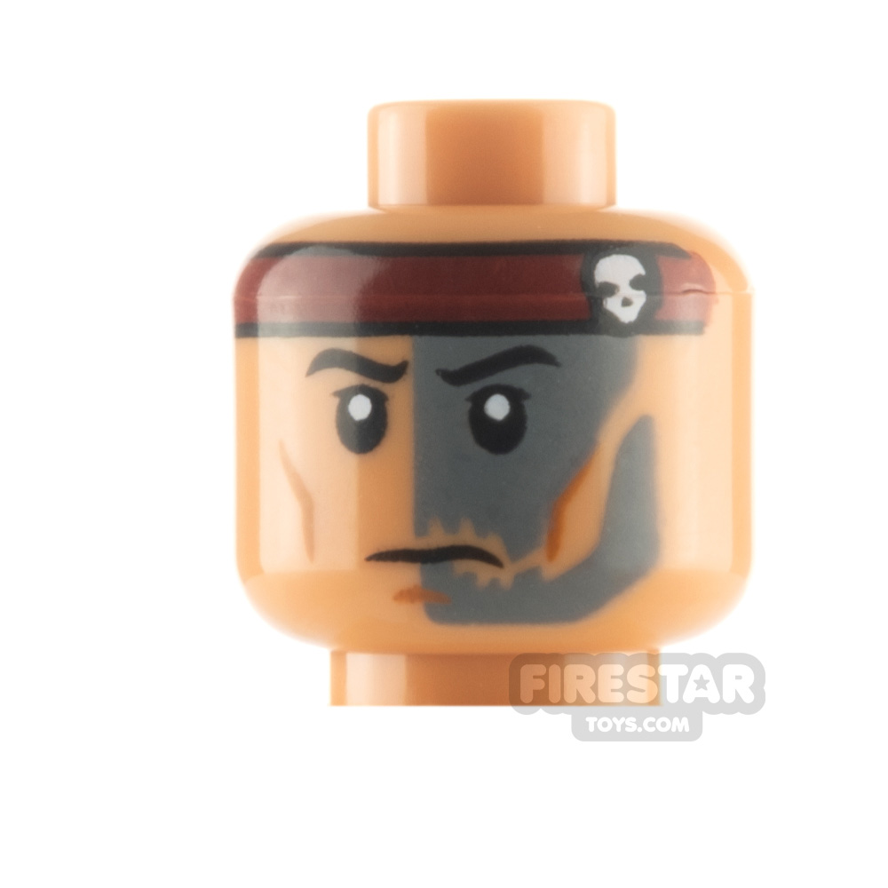 LEGO Minifigure Head Headband Face Paint Angry and Frown MEDIUM FLESH