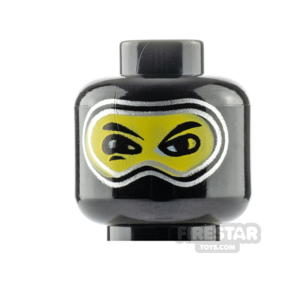 LEGO Minifigure Head Balaclava with Silver Trim BLACK