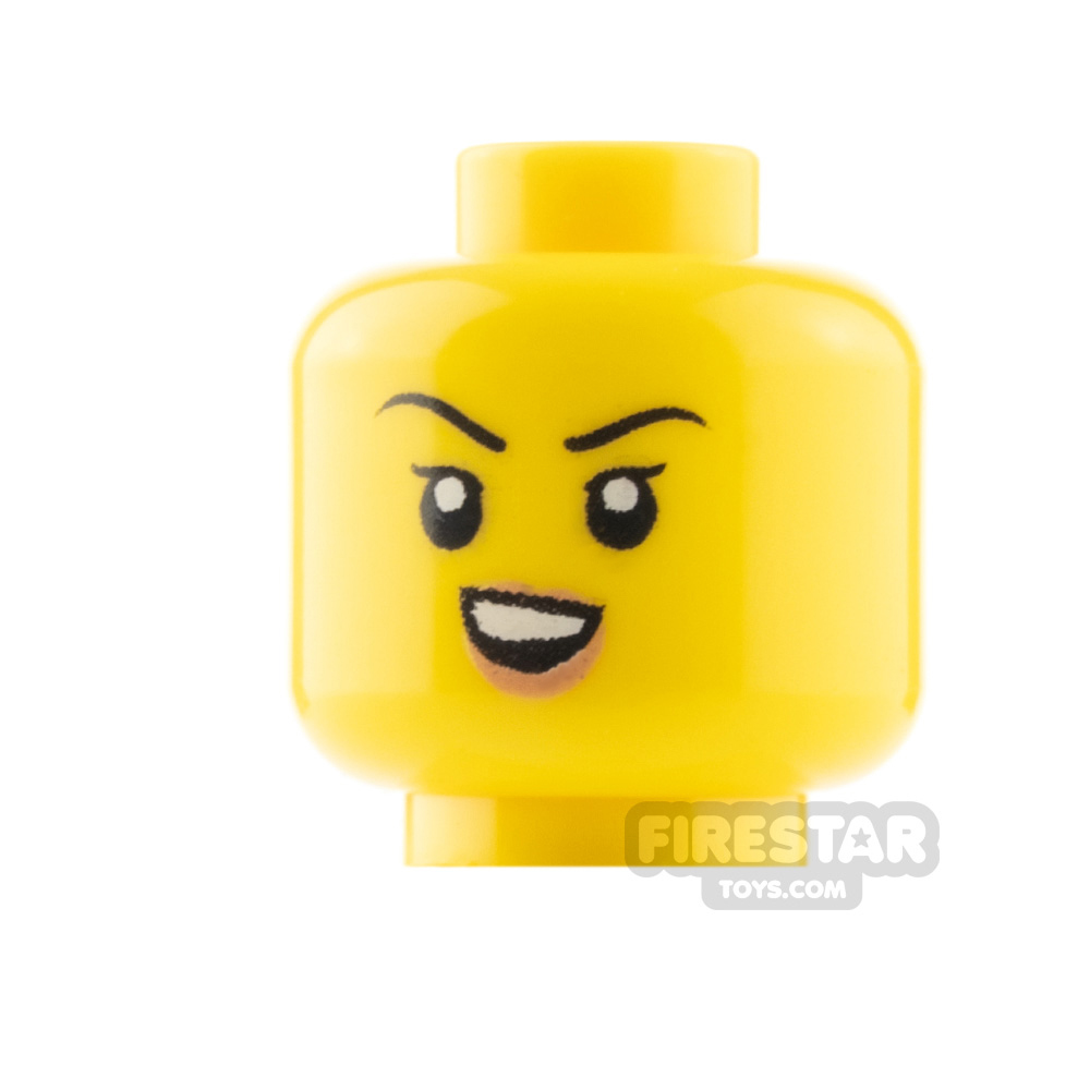 LEGO Minifigure Heads Crooked Smile / Smirk YELLOW