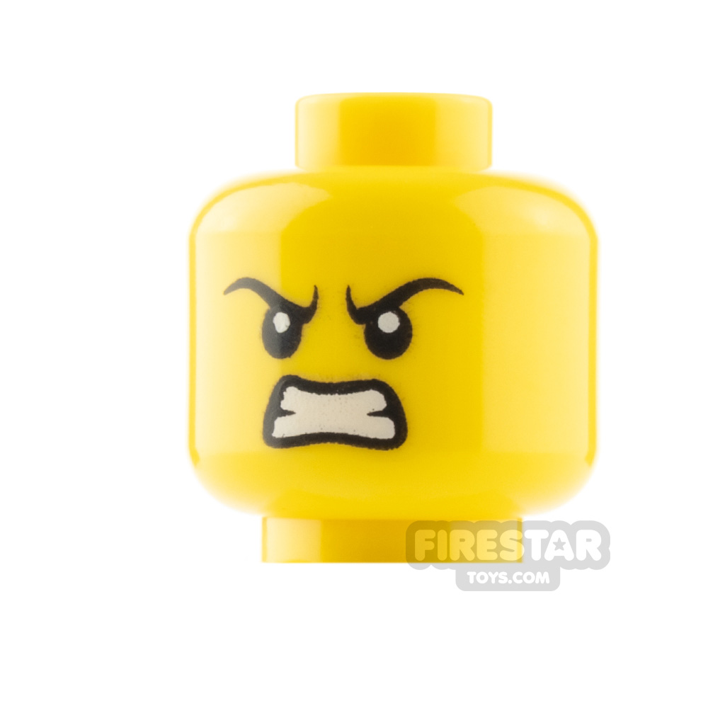 LEGO Minifigure Heads Open Mouth Smile / Angry YELLOW